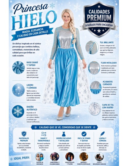Costume Principessa del Ghiaccio Taglia M | Costumi per Adulti Il Re del Carnevale